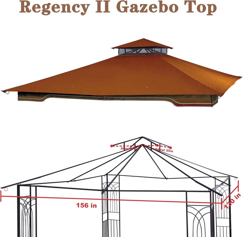 SCOCANOPY Replacement Gazebo Canopy for 10 x 12 Regency II Patio Gazebo Model L-GZ798PST,A101004104,A101004105,(Rust Red) - Image 5